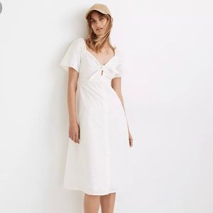 Madewell eyelet tie front midi dress